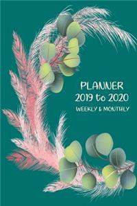 Academic Planner At A Glance Pampas Grass Boho Design