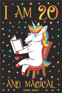 Unicorn Journal I am 20 and Magical