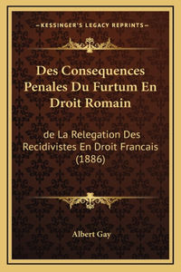 Des Consequences Penales Du Furtum En Droit Romain