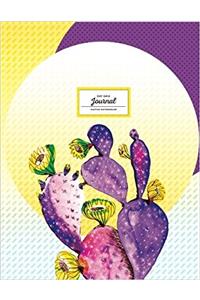 Dot Grid Journal Purple and Yellowwatercolor Cactus (Watercolor Notebook)