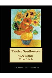 Twelve Sunflowers: Van Gogh cross stitch pattern