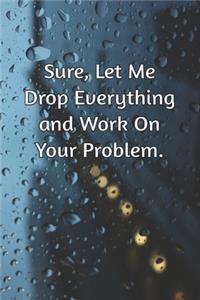 Sure, Let Me Drop Everything and Work On Your Problem.