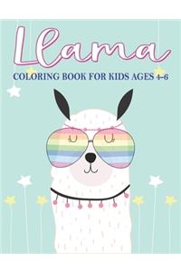 Llama Coloring Book for Kids Ages 4-6