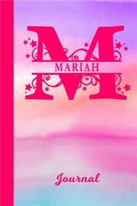 Mariah Journal: Personalized Custom First Name Personal Writing Diary - Cute Pink & Purple Watercolor Effect Cover - Daily Journaling for Journalists & Writers for 