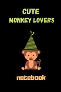 cute Monkey lovers notebook