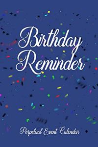 Birthday Reminder Perpetual Event Calendar