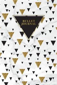 Bullet Journal: Marble + Gold Trendy Journal - 120-Page 1/4 Inch Dot Grid Notebook- 6 X 9 Marble & Gold Perfect Bound Softcover