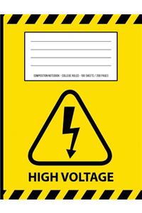 High Voltage Warning Periodic Table Chemistry Composition Notebook
