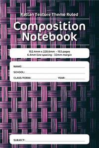Rattan Texture Theme Ruled Composition Notebook