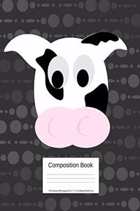 Composition Book 100 Sheets/200 Pages/8.5 X 11 In. College Ruled/ Cow