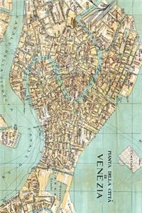 Antique 1872 Map of Venice, Italy Journal