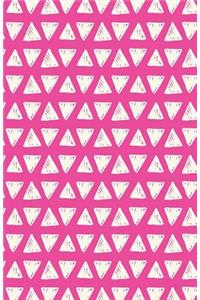 Journal Notebook Sketchy White Triangles On Pink