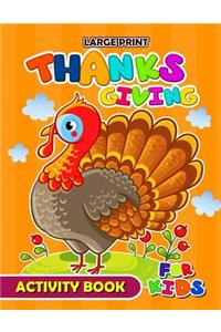 Large Print Thanksgiving Activity Book for Kids