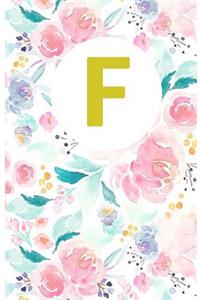 F: Monogram Initial Composition Lined Blank Paper Journal Diary Notebook To Write In (Monogrammed gifts) 5.5"x8.5"