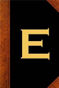 Monogram E Personalized Journal Custom Monogram Gift Idea Letter E Vintage Style
