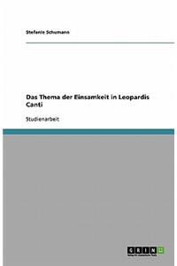 Das Thema der Einsamkeit in Leopardis Canti