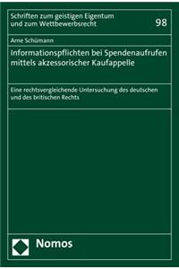 Informationspflichten Bei Spendenaufrufen Mittels Akzessorischer Kaufappelle
