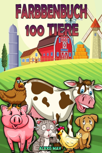 100 Tiere Färbung Buch