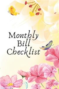 Monthly Bill Checklist