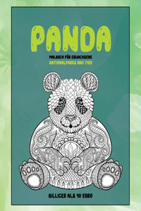 Malbuch für Erwachsene - Billiger als 10 Euro - Nationalparks und Tier - Panda