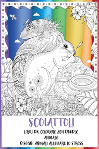 Libri da colorare Zen Doodle - Disegni animali alleviare lo stress - Animale - Scoiattoli