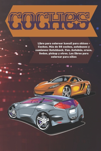 Libro para colorear kawaii para chicos - Coches. Más de 50 coches, autobuses y camiones