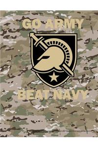 GO ARMY BEAT NAVY West Point USMA 8.5 x 11 200 page lined notebook leaderbook in US Army Objective Camouflage Pattern (OCP)