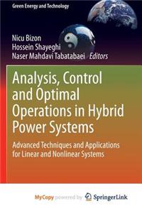 Analysis, Control and Optimal Operations in Hybrid Power Systems