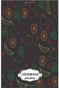 Notebook Journal Dot-grid, Mix Fruits Pattern Notebook