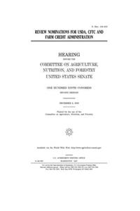 Review nominations for USDA, CFTC, and Farm Credit Administration
