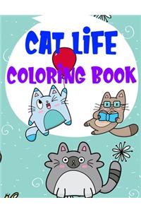 Cat Life Coloring Book