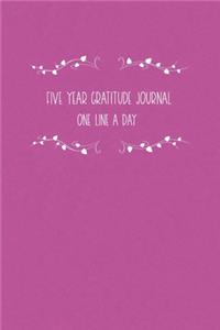 Five Year Gratitude Journal: One Line a Day Keepsake Diary - Pink