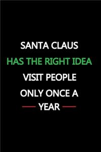 Santa Claus has the right idea visit people only once a year