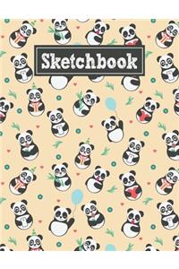 Sketchbook: 8.5 x 11 Notebook for Creative Drawing and Sketching Activities with Unique Panda Themed Cover Design