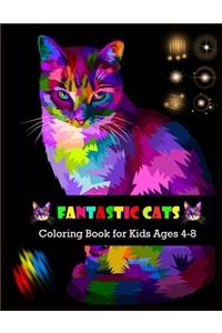 FANTASTIC CATS Coloring Book for Kids Ages 4-8