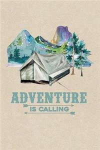 Adventure is Calling Tent Camping & Hiking Journal, Graph Paper