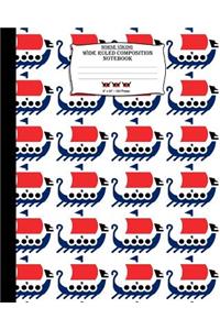 Norse Viking, Wide Ruled Composition Notebook. 8x 10. 120 Pages