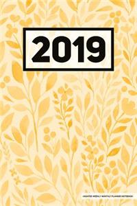 2019 Undated Weekly Monthly Planner Notebook