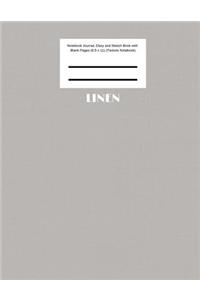 Linen Notebook Journal, Diary and Sketch Book with Blank Pages (8.5 x 11) (Texture Notebook)