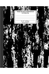 Wide Ruled Composition Notebook 8x 10. 120 Pages. Distressed Pattern