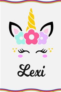 Lexi: Personal Notebook Personal Diary Unicorn Notebook Personalized Journal Customized Journal Unicorn Lover Gift Personal Name Notebook