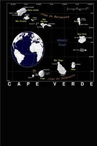 A Color Map of the Island Nation Cape Verde in Africa Journal