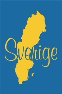 Sverige - Blue & Yellow Lined Notebook with Margins (Sweden)