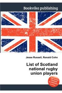 List of Scotland National Rugby Union Players