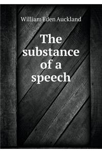 The substance of a speech