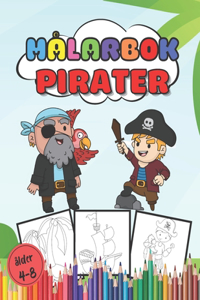 Målarbok Pirater Alder 4-8