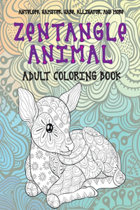 Zentangle Animal - Adult Coloring Book - Antelope, Hamster, Hare, Alligator, and more