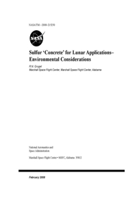 Sulfur 'Concrete' for Lunar Applications - Environmental Considerations