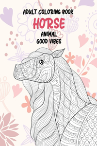 Adult Coloring Book Good Vibes - Animal - Horse