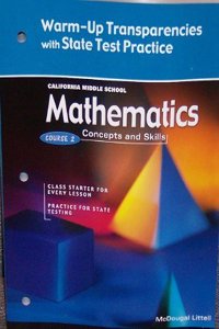 McDougal Littell Concepts & Skills California: Warm-Up with State Test Practice Transparencies with Answers Course 2